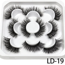 Load image into Gallery viewer, 5 Pairs 25mm 3D Mink Lashes Bulk Volume Fluffy Natural False Eyelashes Thick Dramatic Mink Eyelashes
