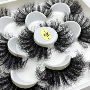 5 Pairs 25mm 3D Mink Lashes Bulk Volume Fluffy Natural False Eyelashes Thick Dramatic Mink Eyelashes