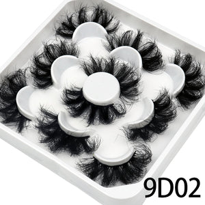 5 Pairs 25mm 3D Mink Lashes Bulk Volume Fluffy Natural False Eyelashes Thick Dramatic Mink Eyelashes