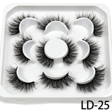 Load image into Gallery viewer, 5 Pairs 25mm 3D Mink Lashes Bulk Volume Fluffy Natural False Eyelashes Thick Dramatic Mink Eyelashes
