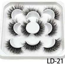 Load image into Gallery viewer, 5 Pairs 25mm 3D Mink Lashes Bulk Volume Fluffy Natural False Eyelashes Thick Dramatic Mink Eyelashes
