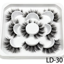 Load image into Gallery viewer, 5 Pairs 25mm 3D Mink Lashes Bulk Volume Fluffy Natural False Eyelashes Thick Dramatic Mink Eyelashes
