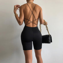 Load image into Gallery viewer, NEW STYLE ROMPER SEXY CROSS TIE BACK SLEEVELESS WOMAN STRAPPY JUMPSUIT COOL GIRL STREETWEAR OUTFIT ROMPERS
