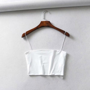 Summer Women's Crop Top Elastic Cotton Sleeveless Short Tank Top