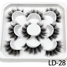 Load image into Gallery viewer, 5 Pairs 25mm 3D Mink Lashes Bulk Volume Fluffy Natural False Eyelashes Thick Dramatic Mink Eyelashes
