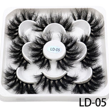 Load image into Gallery viewer, 5 Pairs 25mm 3D Mink Lashes Bulk Volume Fluffy Natural False Eyelashes Thick Dramatic Mink Eyelashes
