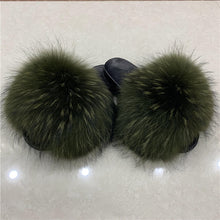 Load image into Gallery viewer, Fur Slippers For Women Fluffy Fuzzy Flat Slides Fashion Sandals Flip Flops
