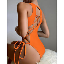 Load image into Gallery viewer, Women Swimwear One Piece Swimsuit Monokini Bathing Suit Lace up Fit
