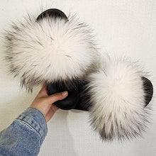 Load image into Gallery viewer, Fur Slippers For Women Fluffy Fuzzy Flat Slides Fashion Sandals Flip Flops
