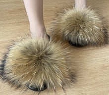 Load image into Gallery viewer, Fur Slippers For Women Fluffy Fuzzy Flat Slides Fashion Sandals Flip Flops
