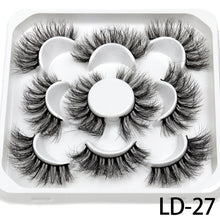 Load image into Gallery viewer, 5 Pairs 25mm 3D Mink Lashes Bulk Volume Fluffy Natural False Eyelashes Thick Dramatic Mink Eyelashes
