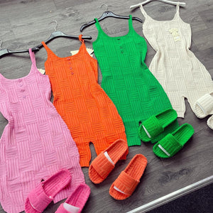 Summer Knit Stretchy Jumpsuit Women Clothing Bodysuit Romper Body Jumpsuits Shorts