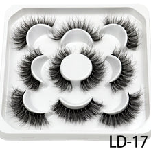 Load image into Gallery viewer, 5 Pairs 25mm 3D Mink Lashes Bulk Volume Fluffy Natural False Eyelashes Thick Dramatic Mink Eyelashes
