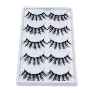 5 Pairs 25mm 3D Mink Lashes Bulk Volume Fluffy Natural False Eyelashes Thick Dramatic Mink Eyelashes