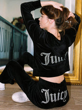 Load image into Gallery viewer, Juicy Couture TrackSuit Hoodies Velvet Zipper Sweatshirt And Pants Set
