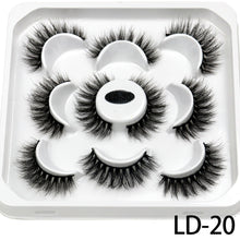 Load image into Gallery viewer, 5 Pairs 25mm 3D Mink Lashes Bulk Volume Fluffy Natural False Eyelashes Thick Dramatic Mink Eyelashes
