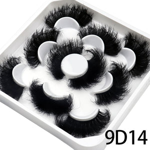 5 Pairs 25mm 3D Mink Lashes Bulk Volume Fluffy Natural False Eyelashes Thick Dramatic Mink Eyelashes