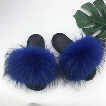 Load image into Gallery viewer, Fur Slippers For Women Fluffy Fuzzy Flat Slides Fashion Sandals Flip Flops
