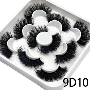 5 Pairs 25mm 3D Mink Lashes Bulk Volume Fluffy Natural False Eyelashes Thick Dramatic Mink Eyelashes