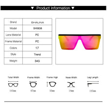 Load image into Gallery viewer, Flat Top Classic Square Sunglasses Woman Brand Designer Purple Mirror Coating Shades UV400
