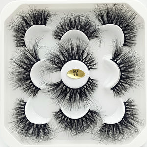 5 Pairs 25mm 3D Mink Lashes Bulk Volume Fluffy Natural False Eyelashes Thick Dramatic Mink Eyelashes