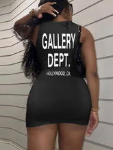 Load image into Gallery viewer, Gallery Dept Inspired Letter Print Cami Tank Dress Soft Sleeveless Women Stretchy Pullover
