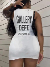 Load image into Gallery viewer, Gallery Dept Inspired Letter Print Cami Tank Dress Soft Sleeveless Women Stretchy Pullover
