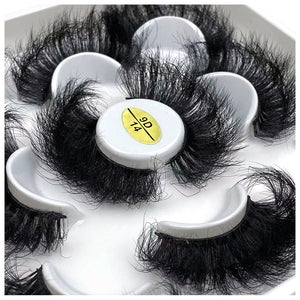 5 Pairs 25mm 3D Mink Lashes Bulk Volume Fluffy Natural False Eyelashes Thick Dramatic Mink Eyelashes