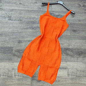 Summer Knit Stretchy Jumpsuit Women Clothing Bodysuit Romper Body Jumpsuits Shorts