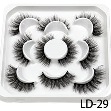 Load image into Gallery viewer, 5 Pairs 25mm 3D Mink Lashes Bulk Volume Fluffy Natural False Eyelashes Thick Dramatic Mink Eyelashes
