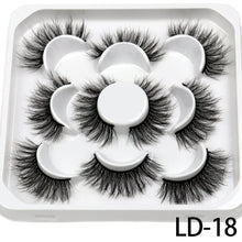 Load image into Gallery viewer, 5 Pairs 25mm 3D Mink Lashes Bulk Volume Fluffy Natural False Eyelashes Thick Dramatic Mink Eyelashes
