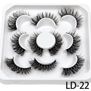 5 Pairs 25mm 3D Mink Lashes Bulk Volume Fluffy Natural False Eyelashes Thick Dramatic Mink Eyelashes