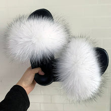 Load image into Gallery viewer, Fur Slippers For Women Fluffy Fuzzy Flat Slides Fashion Sandals Flip Flops
