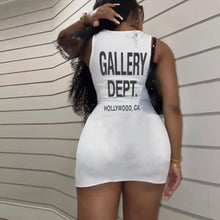 Load image into Gallery viewer, Gallery Dept Inspired Letter Print Cami Tank Dress Soft Sleeveless Women Stretchy Pullover
