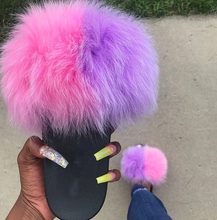 Load image into Gallery viewer, New Arrival Women Real Fur Slippers Luxury Quality Slides Ladies Plush Fluffy Candy Color Fur Flip Flops
