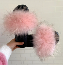 Load image into Gallery viewer, Fur Slippers For Women Fluffy Fuzzy Flat Slides Fashion Sandals Flip Flops
