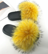 Load image into Gallery viewer, Fur Slippers For Women Fluffy Fuzzy Flat Slides Fashion Sandals Flip Flops
