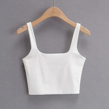 Load image into Gallery viewer, Summer Women Sleeveless Tops Fashion Short Square Collar Tank Tops
