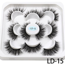 Load image into Gallery viewer, 5 Pairs 25mm 3D Mink Lashes Bulk Volume Fluffy Natural False Eyelashes Thick Dramatic Mink Eyelashes
