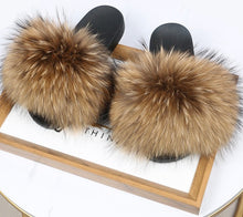 Load image into Gallery viewer, Fur Slippers For Women Fluffy Fuzzy Flat Slides Fashion Sandals Flip Flops
