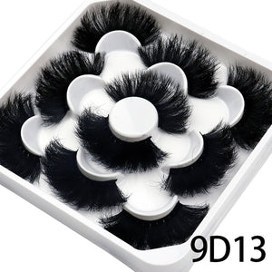 5 Pairs 25mm 3D Mink Lashes Bulk Volume Fluffy Natural False Eyelashes Thick Dramatic Mink Eyelashes