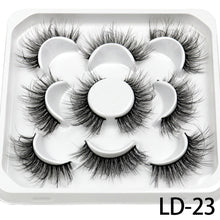 Load image into Gallery viewer, 5 Pairs 25mm 3D Mink Lashes Bulk Volume Fluffy Natural False Eyelashes Thick Dramatic Mink Eyelashes
