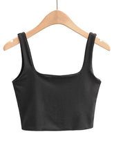 Load image into Gallery viewer, Summer Women Sleeveless Tops Fashion Short Square Collar Tank Tops
