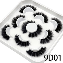 Load image into Gallery viewer, 5 Pairs 25mm 3D Mink Lashes Bulk Volume Fluffy Natural False Eyelashes Thick Dramatic Mink Eyelashes
