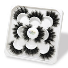 Load image into Gallery viewer, 5 Pairs 25mm 3D Mink Lashes Bulk Volume Fluffy Natural False Eyelashes Thick Dramatic Mink Eyelashes
