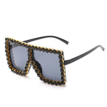 Load image into Gallery viewer, Sunglasses Women Oversized Square Diamond Fashion Rhinestone Sun Glasses Lady Luxury Brand Designer Eyewear UV400 Unisex
