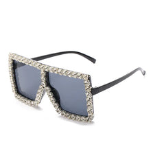 Load image into Gallery viewer, Sunglasses Women Oversized Square Diamond Fashion Rhinestone Sun Glasses Lady Luxury Brand Designer Eyewear UV400 Unisex
