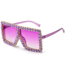 Load image into Gallery viewer, Sunglasses Women Oversized Square Diamond Fashion Rhinestone Sun Glasses Lady Luxury Brand Designer Eyewear UV400 Unisex
