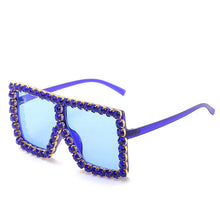 Load image into Gallery viewer, Sunglasses Women Oversized Square Diamond Fashion Rhinestone Sun Glasses Lady Luxury Brand Designer Eyewear UV400 Unisex
