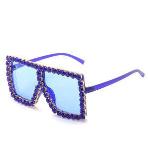 Sunglasses Women Oversized Square Diamond Fashion Rhinestone Sun Glasses Lady Luxury Brand Designer Eyewear UV400 Unisex